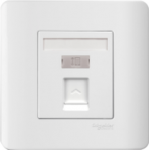 Schneider Electric 施耐德電氣 E8431RJS4_WE Zencelo 單位RJ11電話插座 (Keystone面板/備防塵活門) (凝白)