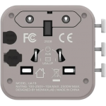 Momax 1-WORLD UA19UKE 全球通用旅行轉換插座 (灰色) | 雙AC插座 | 輕巧便攜