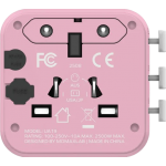 Momax 1-WORLD UA19UKP 全球通用旅行轉換插座 (粉紅) | 雙AC插座 | 輕巧便攜