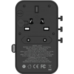 Momax 1-World+ UA20UKL2 25W旅行插座 | 內置伸縮線 | 4個USB