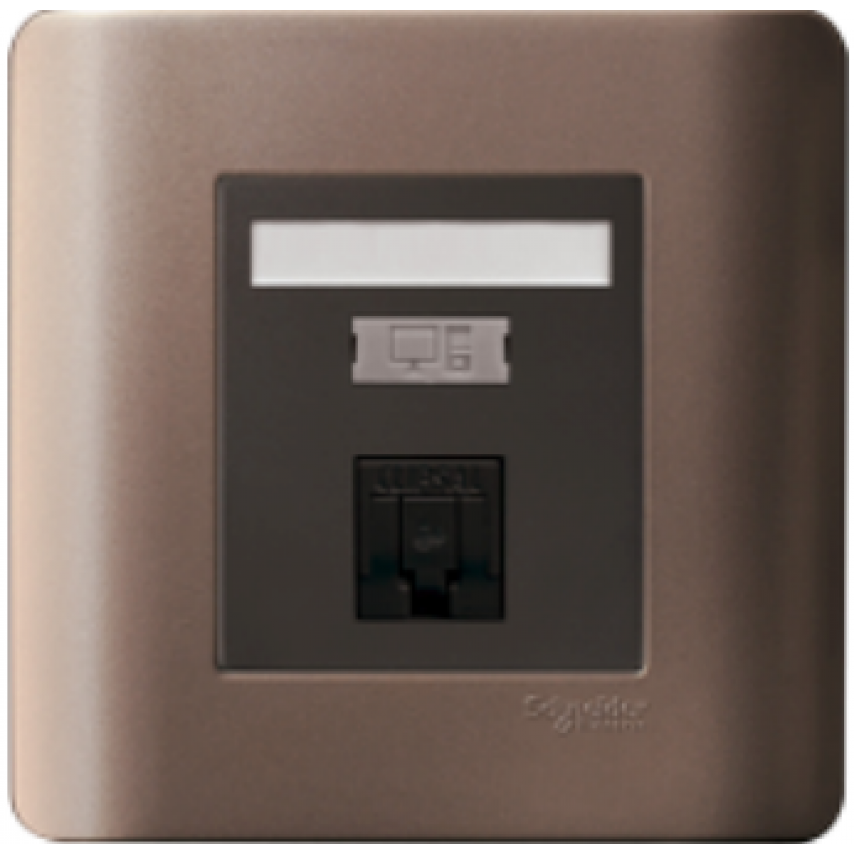 Schneider Electric ZENcelo E8431RJS_6_SZ 單位RJ45 6類數據插座 (銀銅) | 遮光活門