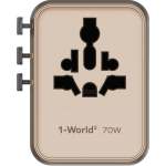 Momax 1-World²+ UA22UKL2 70W GaN旅行插座 | 雙AC五USB | 全球通用