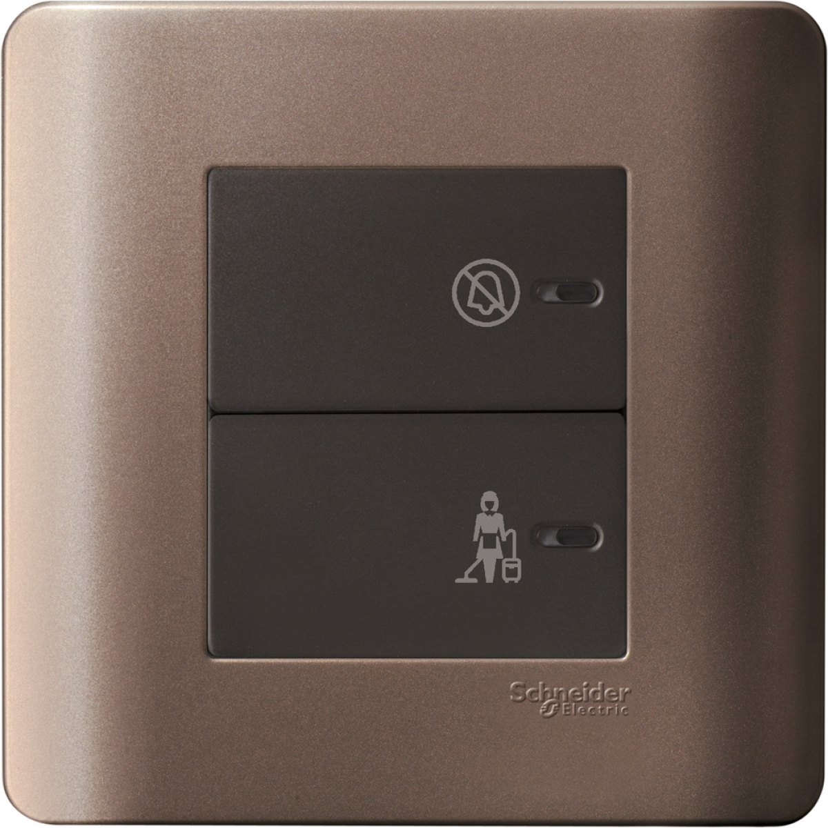 Schneider Electric ZENcelo E8432DMS_SZ 平觸開關掣 (銀銅) | 「請勿打擾」/「請即清理」指示燈