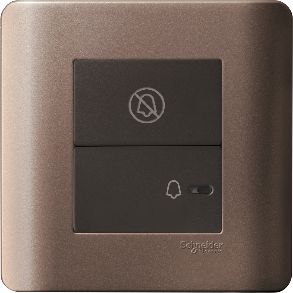 Schneider Electric ZENcelo E8431BPD_SZ 平觸門鐘按手掣 (銀銅) | 「請勿打擾」發光顯示