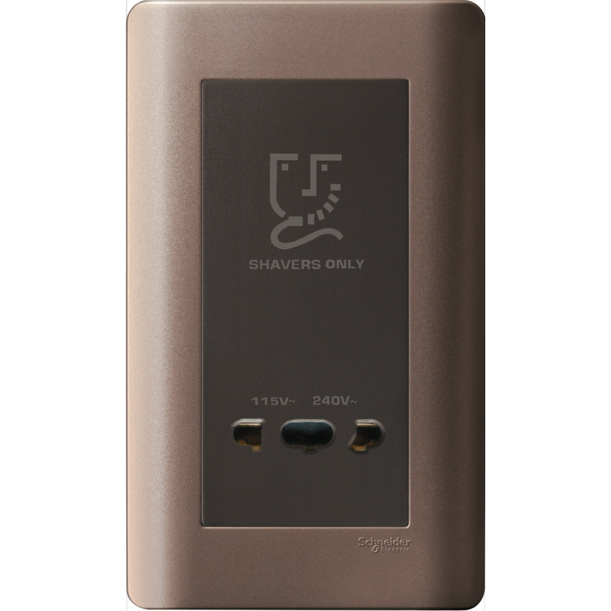 Schneider Electric ZENcelo E84T727V_SZ 鬚刨插座 (銀銅) | 115V/240V