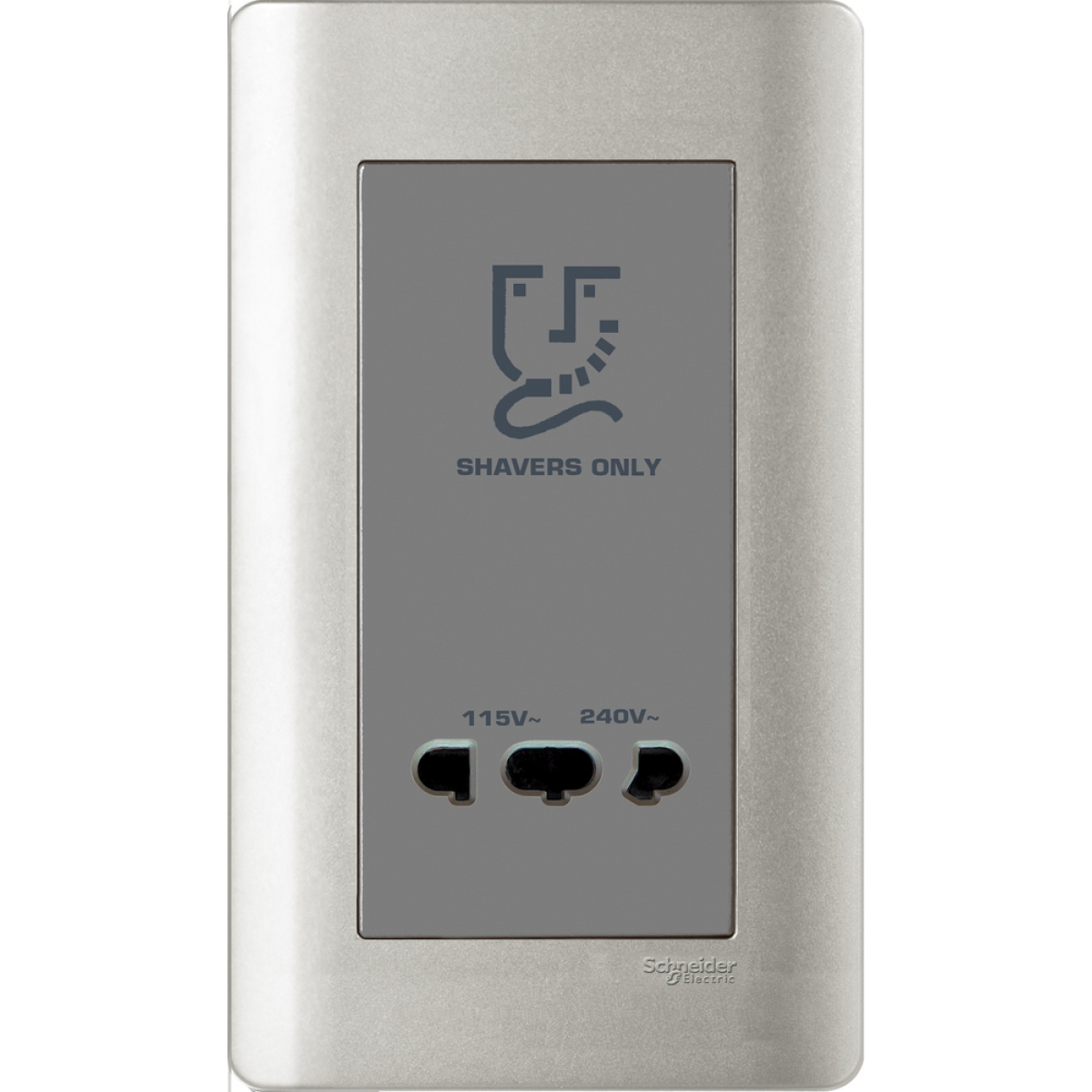 Schneider Electric ZENcelo E84T727V_SA 鬚刨插座 (銀灰) | 115V/240V Schneider Electric ZENcelo E84T727V_SA 鬚刨插座 (銀灰) | 115V/240V