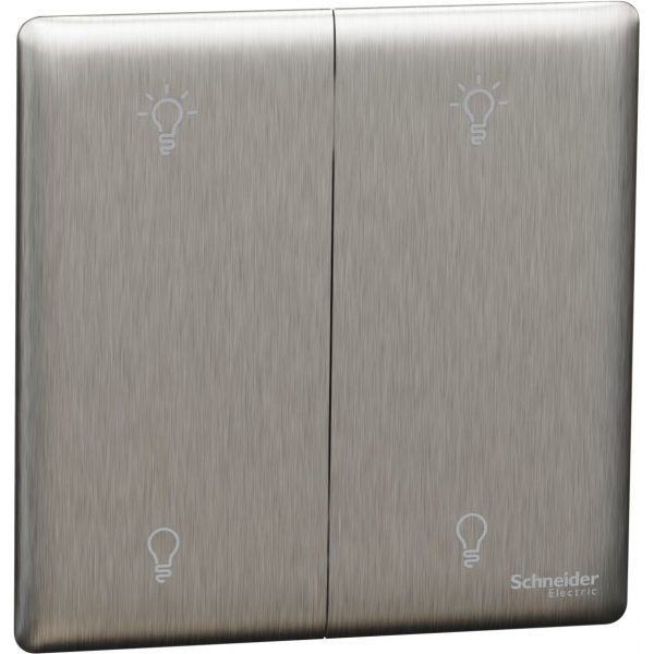 施耐德電氣 Schneider Electric NUX32RUD250_SS Unica X 兩位雙控光暗掣 (炫星銀)