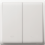 Schneider Electric 施耐德電氣 E8232L1F_WE_C5 Pieno 16AX 兩位單控開關掣連螢光指示 (凝白)