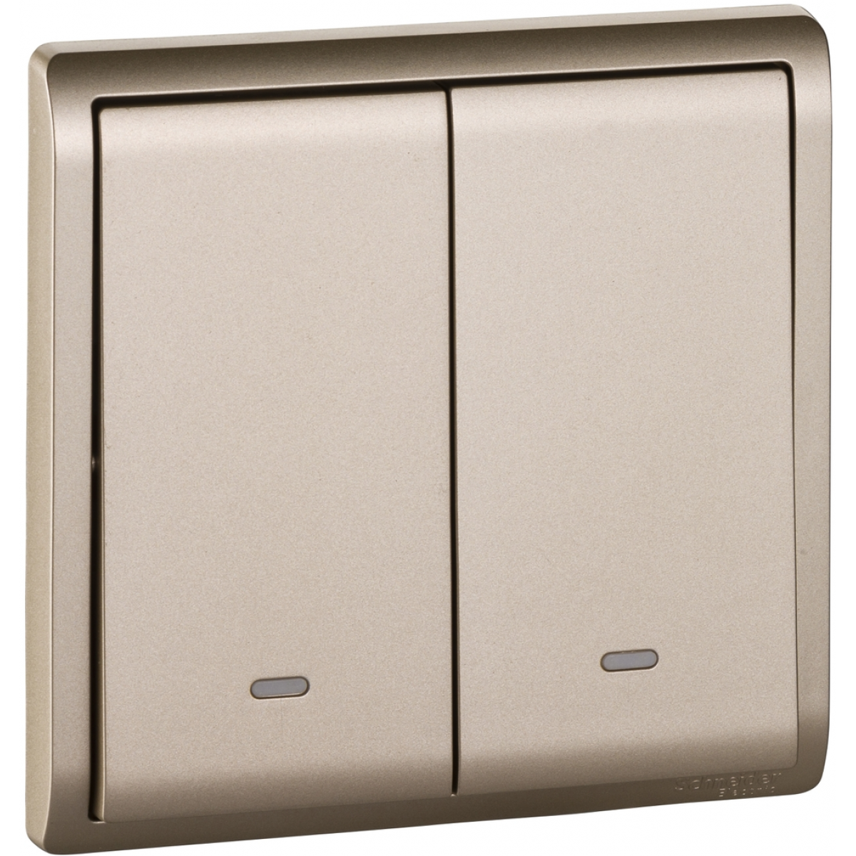 施耐德電氣 Schneider Electric Pieno 16AX 兩位單控開關掣連螢光指示 (沉醉金)