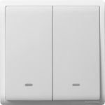Schneider Electric 施耐德電氣 E8232L2F_WE_C5 Pieno 16AX 兩位雙控開關掣連螢光指示 (凝白)