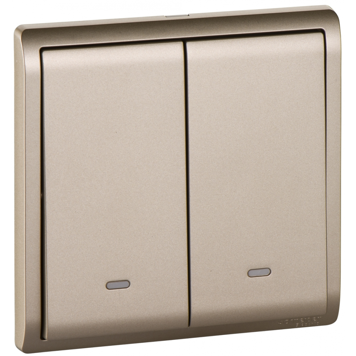 施耐德電氣 Schneider Electric Pieno 16AX 兩位雙控開關掣連螢光指示 (沉醉金)