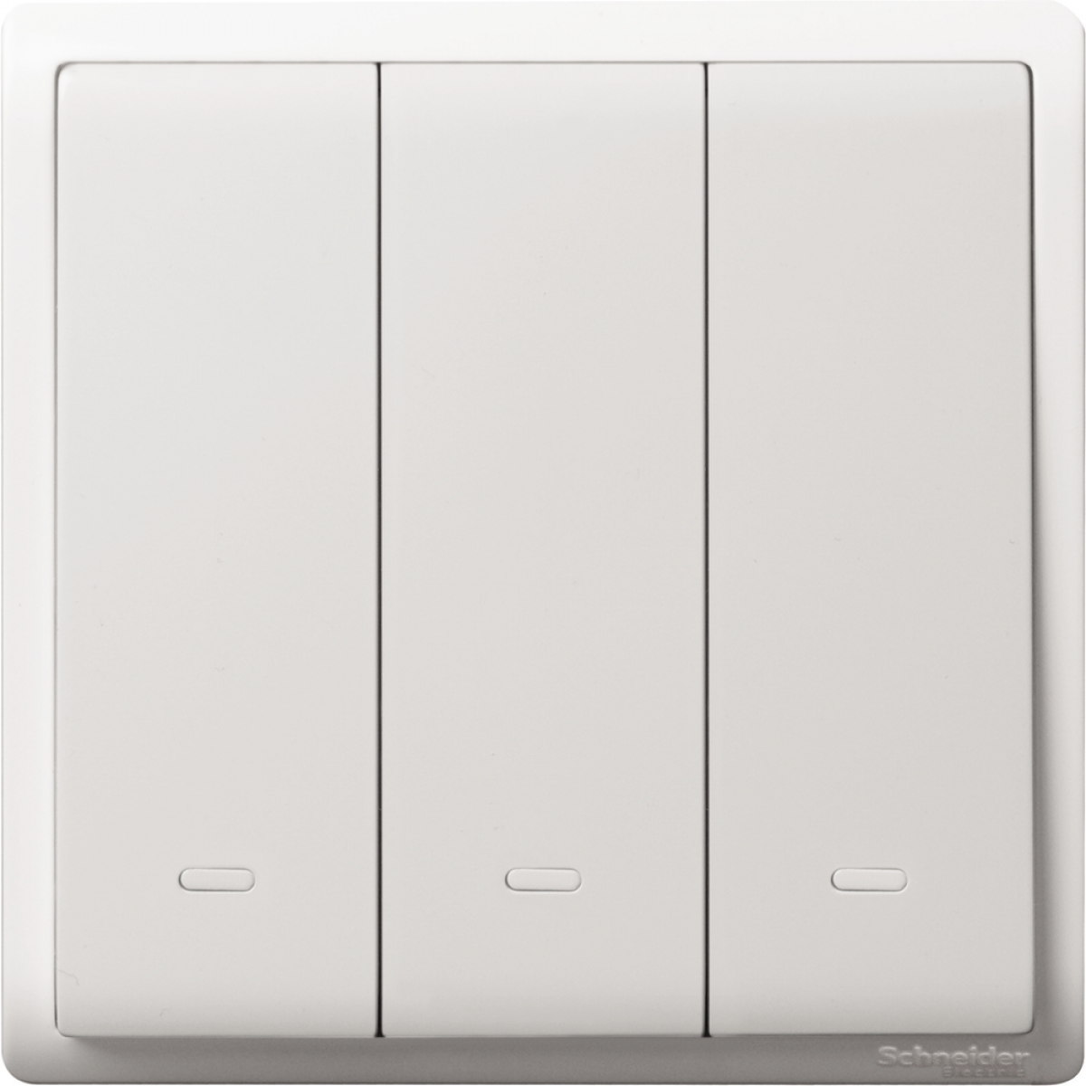 Schneider Electric Pieno E8233L1F_WE_C5 16AX 三位單控開關掣 (凝白)
