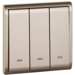 Schneider Electric 施耐德電氣 E8233L1F_WG_C5 Pieno 16AX 三位單控開關掣連螢光指示 (沉醉金)