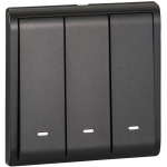 Schneider Electric 施耐德電氣 E8233L1F_MB_C5 Pieno 16AX 三位單控開關掣連螢光指示 (寫意黑)