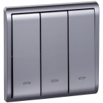 Schneider Electric 施耐德電氣 E8233L2F_LS_C5 Pieno 16AX 三位雙控開關掣連螢光指示 (薰衣草銀)