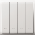 Schneider Electric 施耐德電氣 E8234L1F_WE_C5 Pieno 10AX 四位單控開關掣連螢光指示 (凝白)