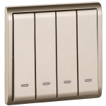 Schneider Electric 施耐德電氣 E8234L1F_WG_C5 Pieno 10AX 四位單控開關掣連螢光指示 (沉醉金)