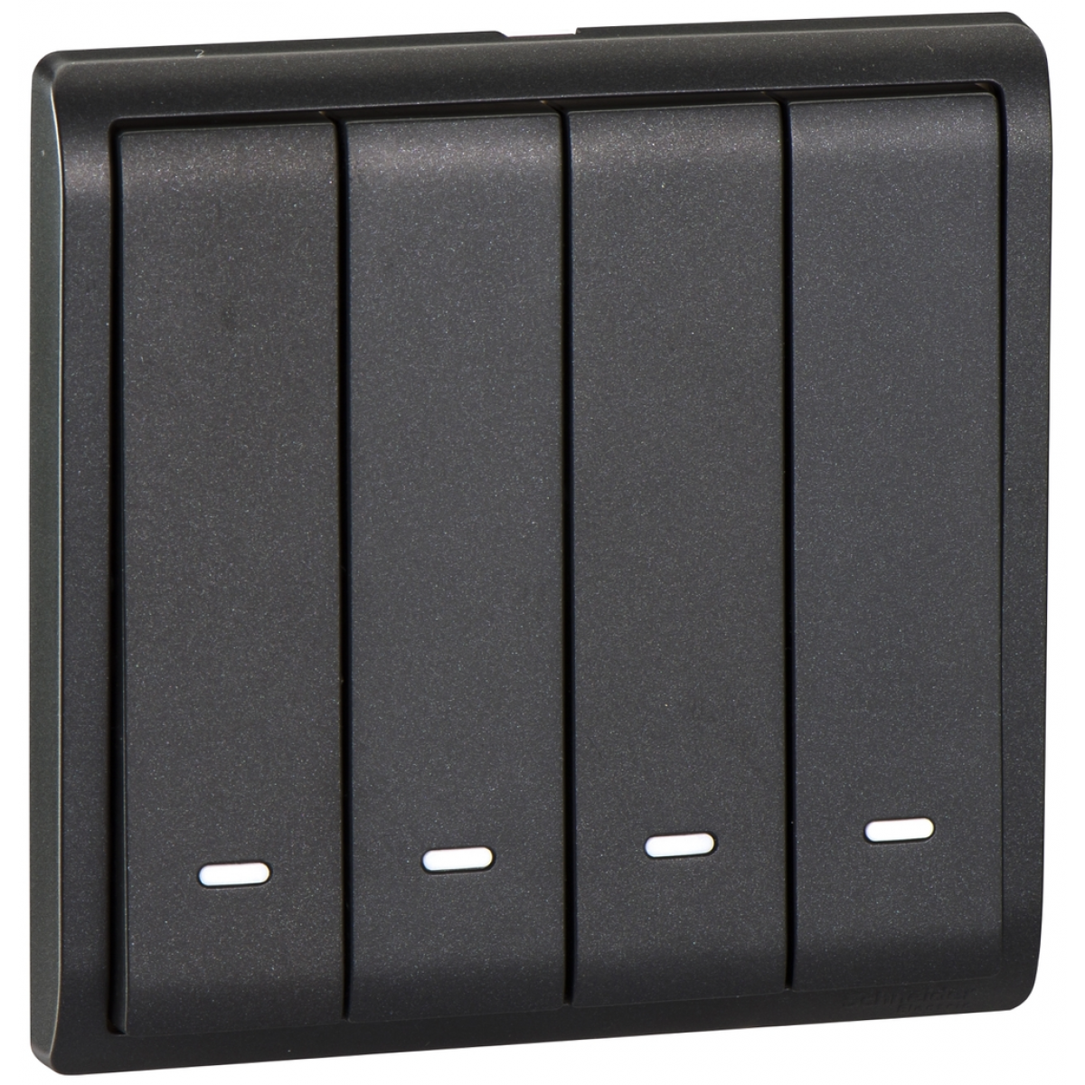 Schneider Electric Pieno E8234L1F_MB_C5 10AX 四位單控開關掣 (寫意黑)