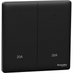 Schneider Electric 施耐德電氣 NUX32D20N_JB Unica X 20A 兩位雙極開關掣連LED指示燈 (曜石黑)