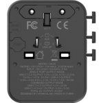 Momax 1-World² UA26UKD 20W 三接口旅行充電插座 (黑色)