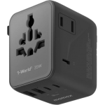 Momax UA27UKD 1-World² 35W 五接口旅行充電插座 (黑色)
