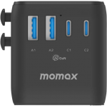 Momax UA27UKD 1-World² 35W 五接口旅行充電插座 (黑色) - GaN技術
