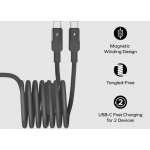 Momax DC56D Mag.Link 磁吸連接線 (2米) - 100W USB-C to 雙USB-C