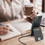 Momax SR51D 1-Wallet 磁吸可調式支架卡夾 (深灰色)