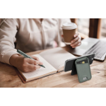 Momax SR29E 1-Wallet 磁吸卡片套支架 (灰色碳纖紋)