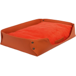 VITAL WAVE WD-1-2 皮革絨感寵物矩形窩墊 (朱夏橙色)