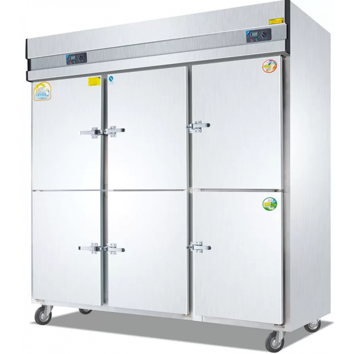 AOYIXING 澳意星 CF-1600L6CB 1600公升 不銹鋼六門雙溫直冷冷凍/冷藏櫃