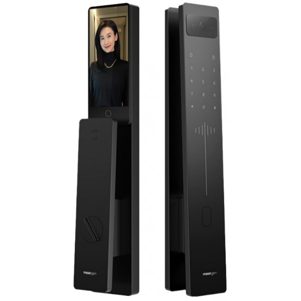 摩根 T50S 智能電子門鎖 (3D人臉、掌紋、指靜脈辨識) (黑色)
