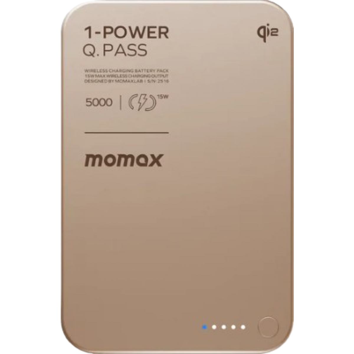 Momax IP129Q2L2 1-Power Q.Pass 5000mAh Qi2 磁吸流動電源 (CCC 認證)