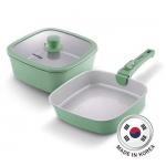 German Pool 德國寶 KPH-SQ24S2-GN 韓國可拆式手柄易潔鑊煲套裝 (綠色)