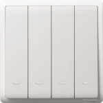 Schneider Electric 施耐德電氣 E8234L2F_WE_C5 Pieno 四位雙控開關掣連螢光指示 (凝白)