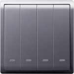 Schneider Electric 施耐德電氣 E8234L2F_LS_G3 Pieno 四位雙控開關掣連螢光指示 (薰衣草銀)