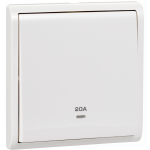 Schneider Electric 施耐德電氣 E8231D20N_2_WE_C5 Pieno 20A 單位雙控雙極開關掣連指示燈 (凝白)