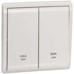 Schneider Electric 施耐德電氣 E8232D20N_WE_C5 Pieno 20A 兩位雙極開關掣連指示燈 (凝白)