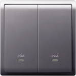 Schneider Electric 施耐德電氣 E8232D20N_LS_C5 Pieno 20A 兩位雙極開關掣連指示燈 (薰衣草銀)