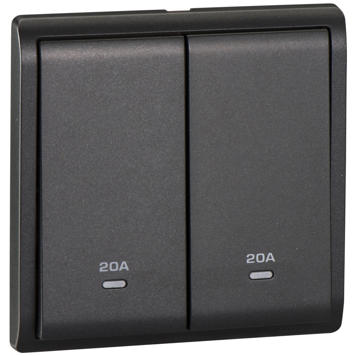 Schneider Electric Pieno E8232D20N 20A 兩位雙極開關掣連指示燈 (寫意黑)