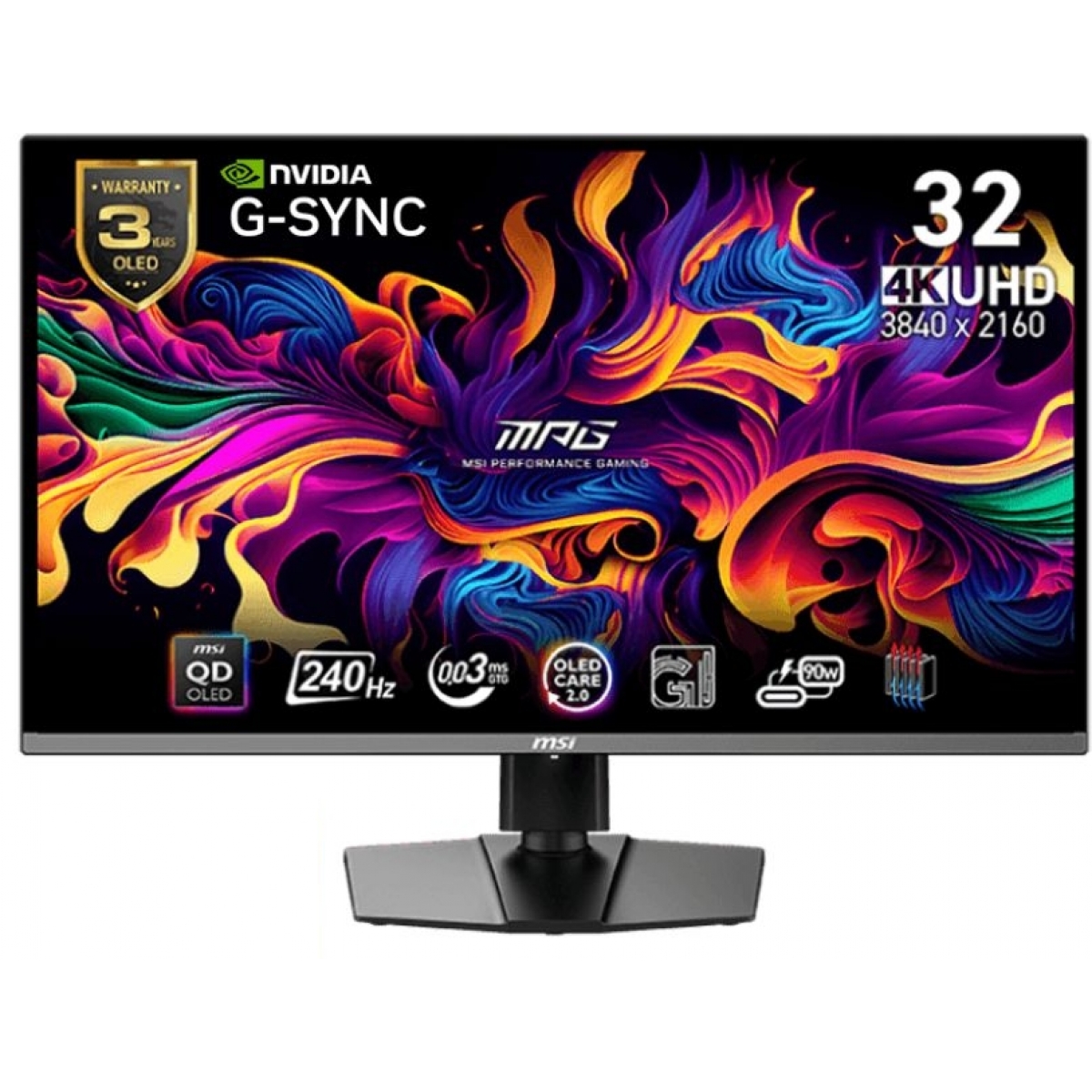 MSI MPG 321URX 32吋 4K QD-OLED 240Hz 量子點電競顯示器｜OLED Care 2.0、HDMI 2.1