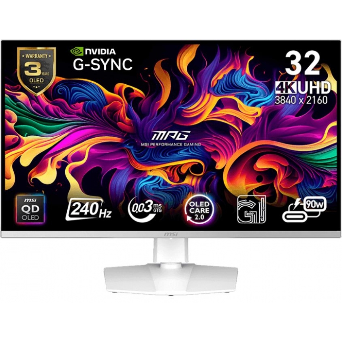 MSI MPG 321URXW 32吋 4K QD-OLED 240Hz 量子點電競顯示器｜OLED Care 2.0、PIP/PBP