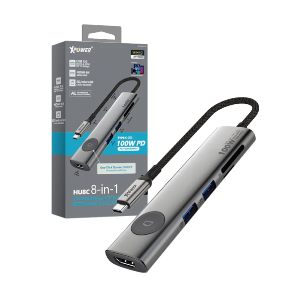 XPower XP-HU8C-GY 8合1 100W PD Hub