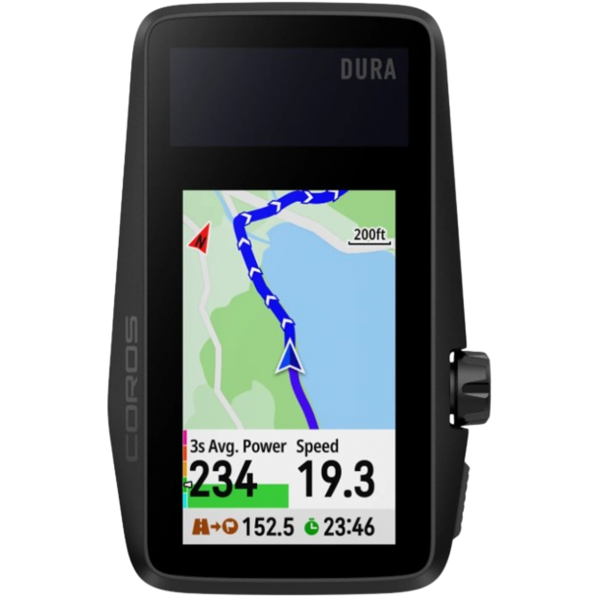 COROS DURA 太陽能GPS自行車碼表 (黑色) - 120小時續航、雙頻衛星、內置地圖