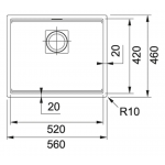Franke KNG110-52 Kubus 2 花崗岩 檯底式單昇盆 - 時尚耐用，完美廚房配件 (隕石灰)