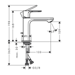 Hansgrohe 72559140 Rebris E 面盆龍頭 - 瓦銅色，附跳桿去水