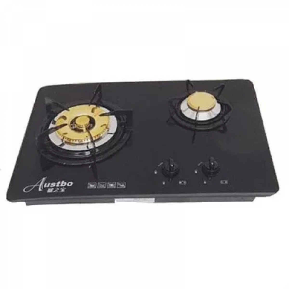 Austbo 歐之寶 AT-1500-GP/B 53厘米 嵌入式玻璃面雙頭石油氣爐 (黑色)