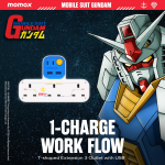Momax US19UKGDW 機動戰士高達 x Momax系列 1-Charge Work Flow USB + 3口T型插座