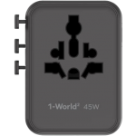 Momax UA31UKD 1-World² 45W 五接口雙 AC 旅行充電插座 (黑色)
