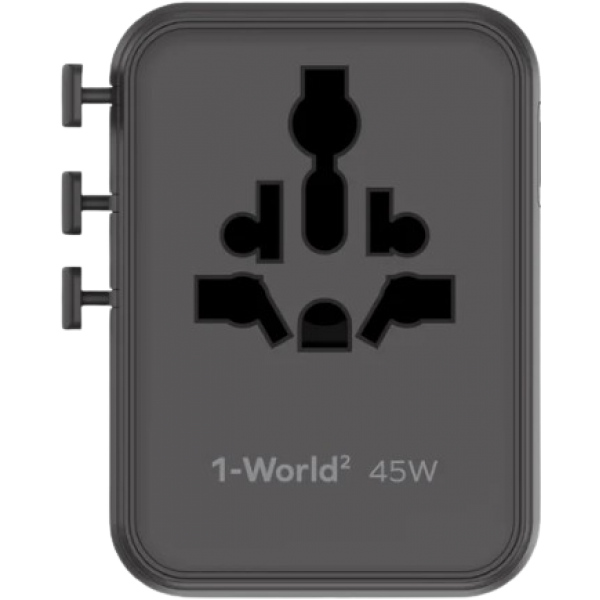 Momax UA31UKD 1-World² 45W 五接口雙 AC 旅行充電插座 (黑色)